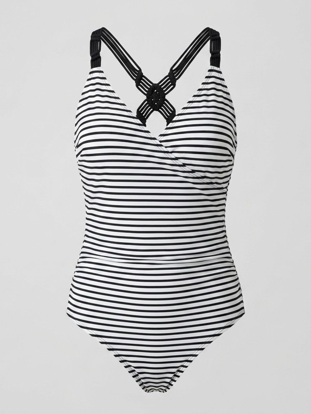 Kona Sol Navy & White Striped One-Piece with Braided Straps XL